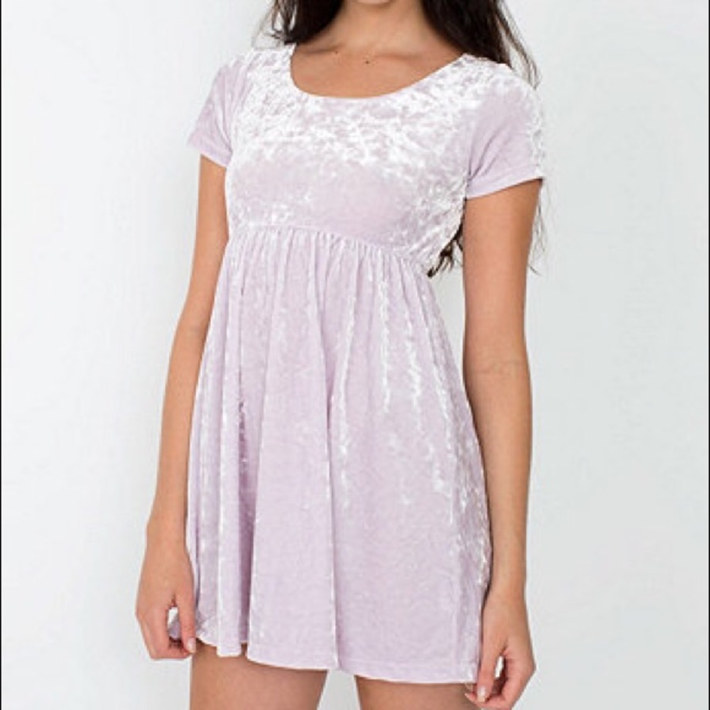 SOLD American Apparel velvet lilac babydoll dress